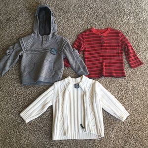Boys sweatshirt, Henley and zip up sweater
